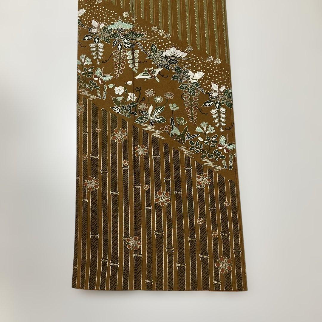 No.2963 正絹作家物(二代目清次郎)金彩縦縞訪問着　落款　美品