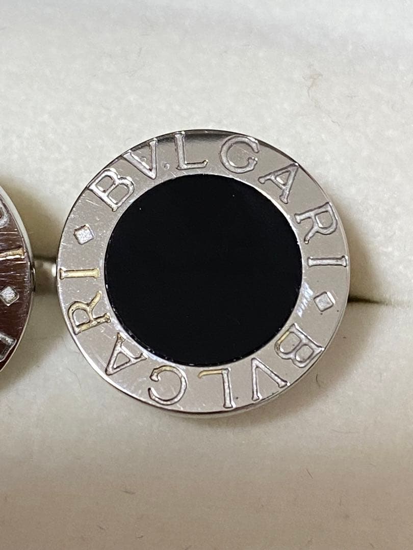 BVLGARI ブラックカフリンクス シルバー製