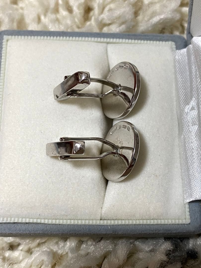 BVLGARI ブラックカフリンクス シルバー製