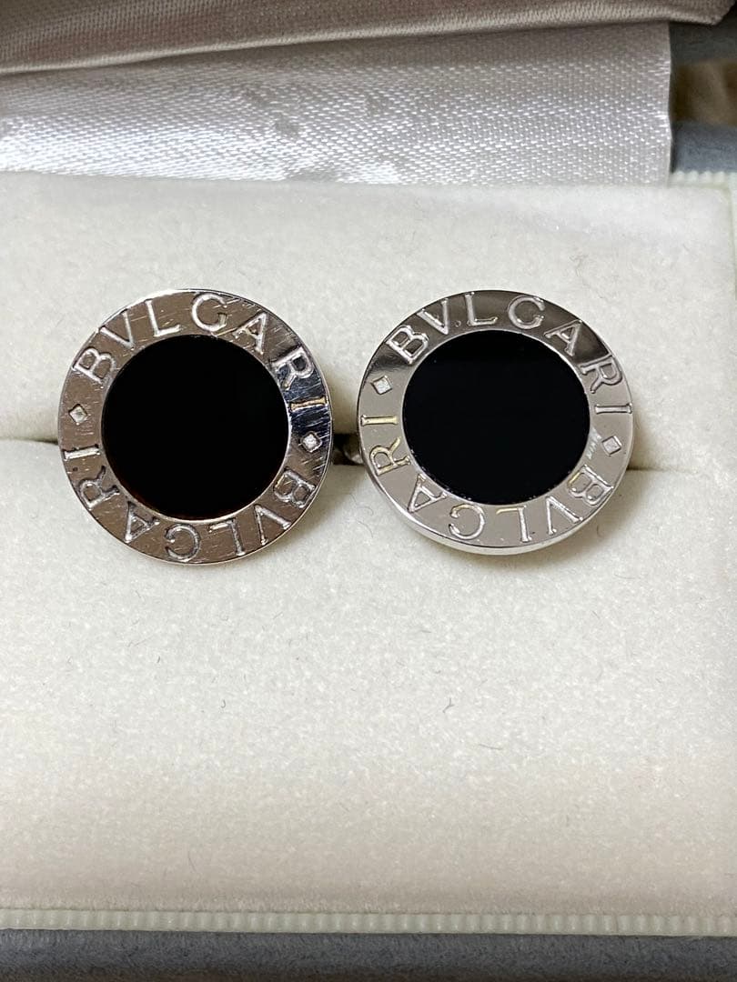 BVLGARI ブラックカフリンクス シルバー製