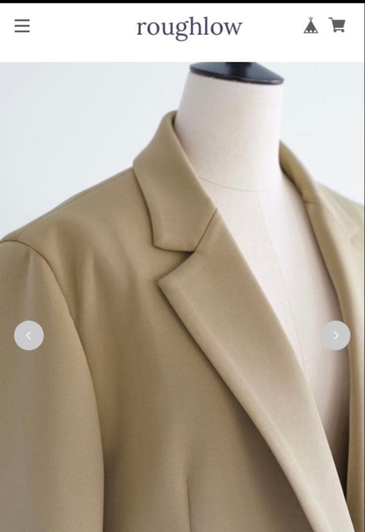 roughlow ベージュ ダブルブレスト テーラードジャケット