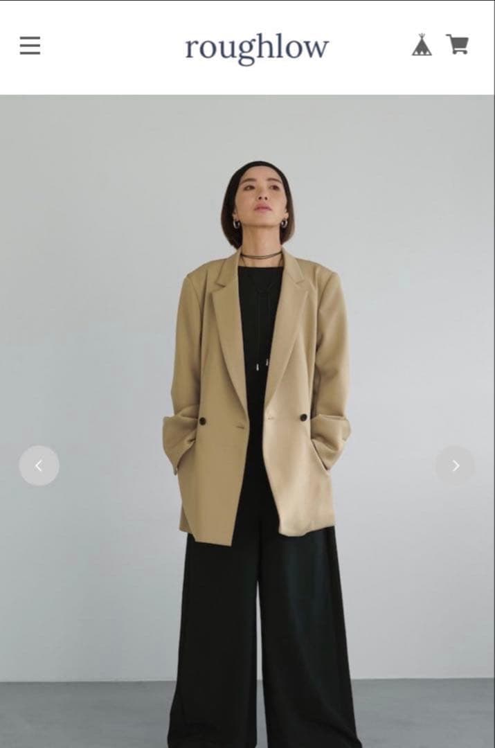roughlow ベージュ ダブルブレスト テーラードジャケット