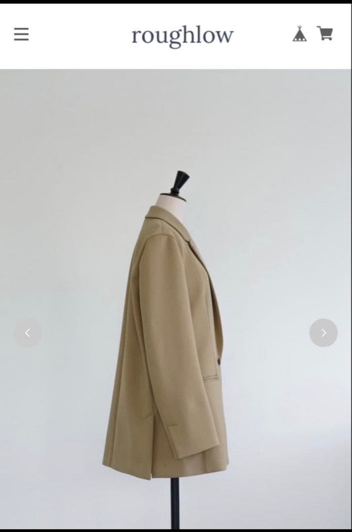 roughlow ベージュ ダブルブレスト テーラードジャケット