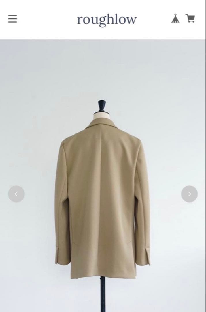 roughlow ベージュ ダブルブレスト テーラードジャケット