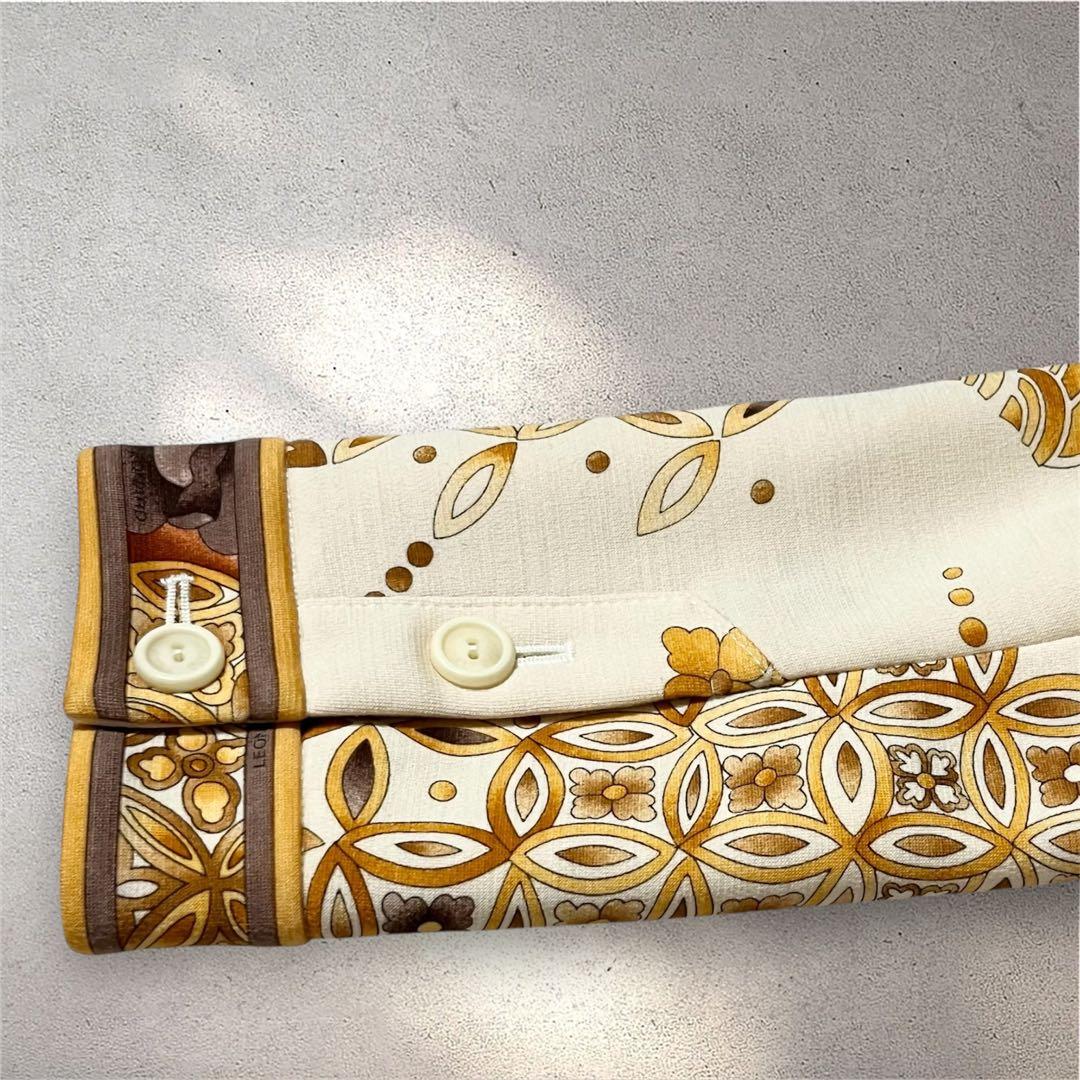 【未使用級】レオナール　ジャケット　花柄　ウール　ストレッチ　Mサイズ