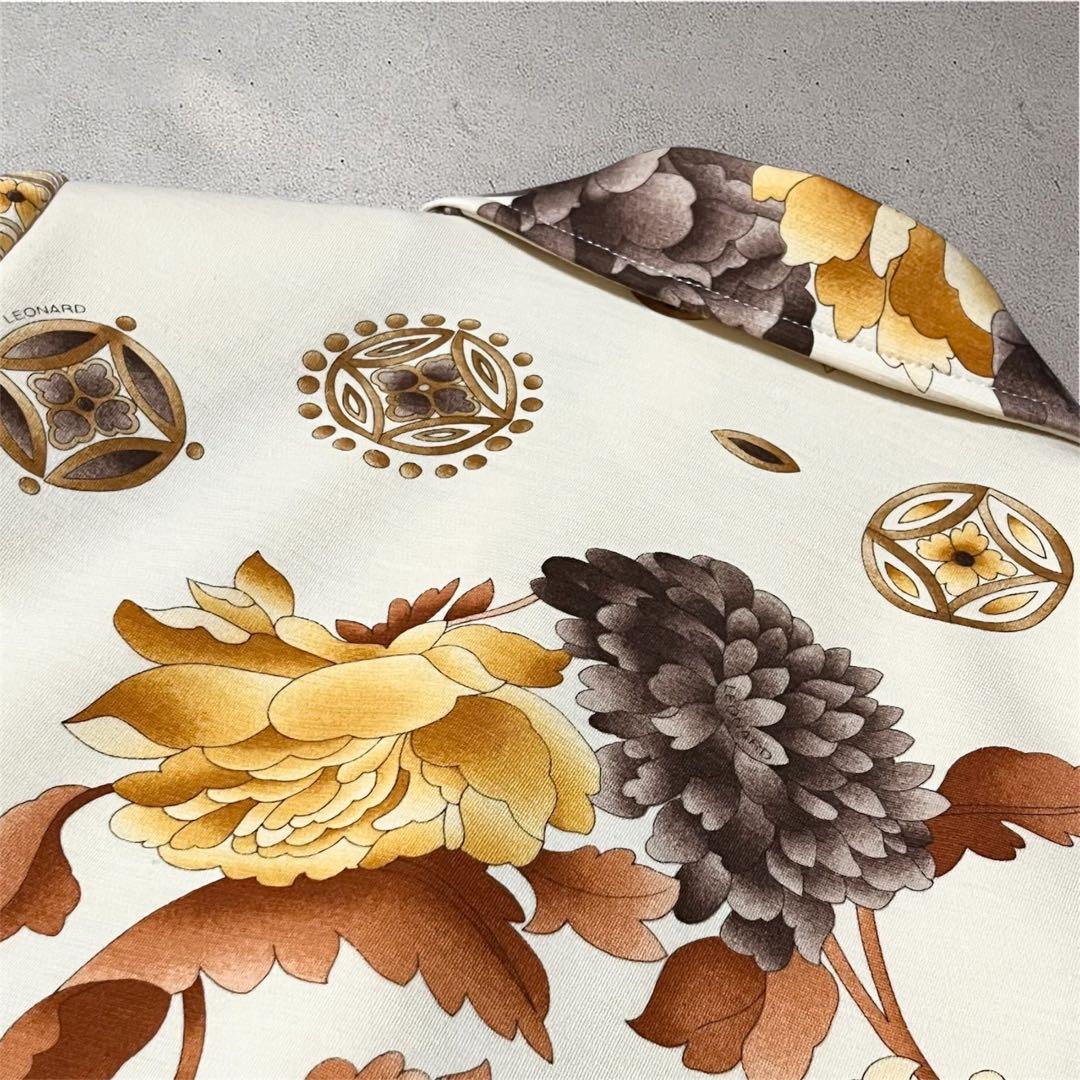 【未使用級】レオナール　ジャケット　花柄　ウール　ストレッチ　Mサイズ