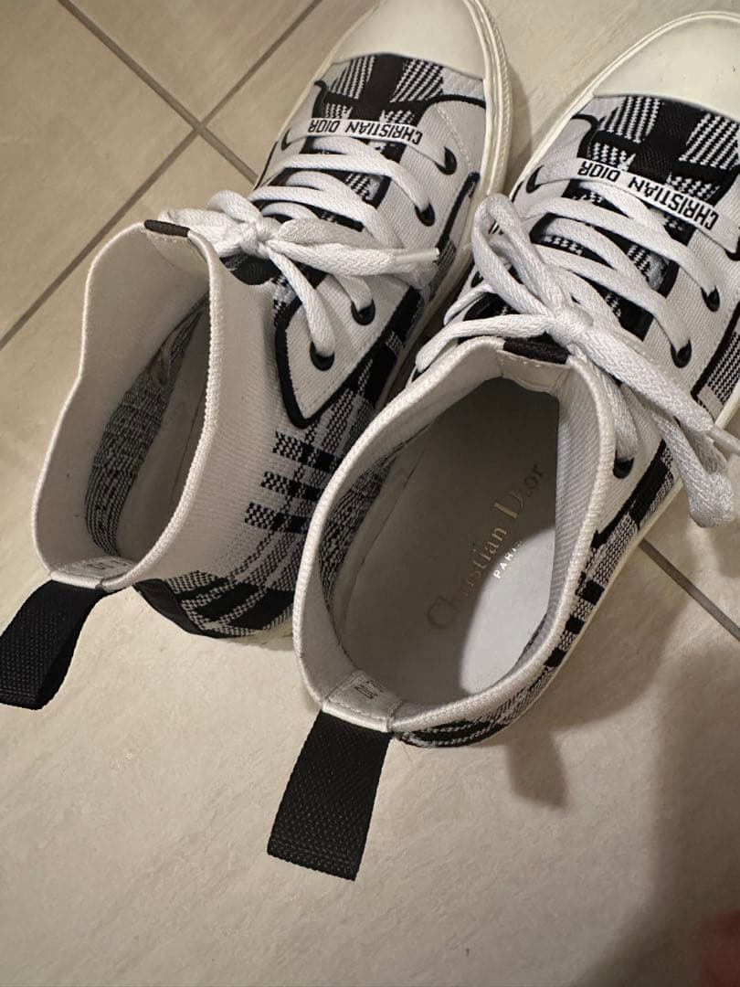 Christian Dior チェック柄 ハイカットスニーカー