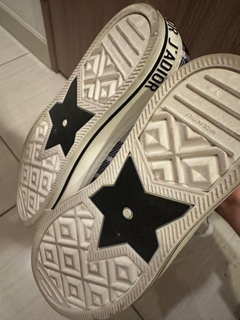 Christian Dior チェック柄 ハイカットスニーカー