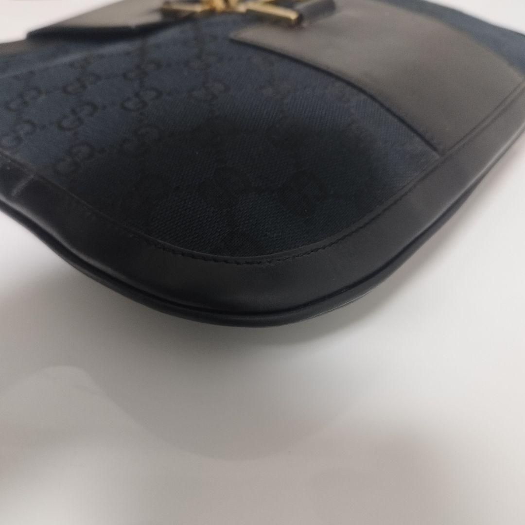 美品☆　グッチ　ジャッキー　ワンショルダーバッグ GGキャンバス　レザー