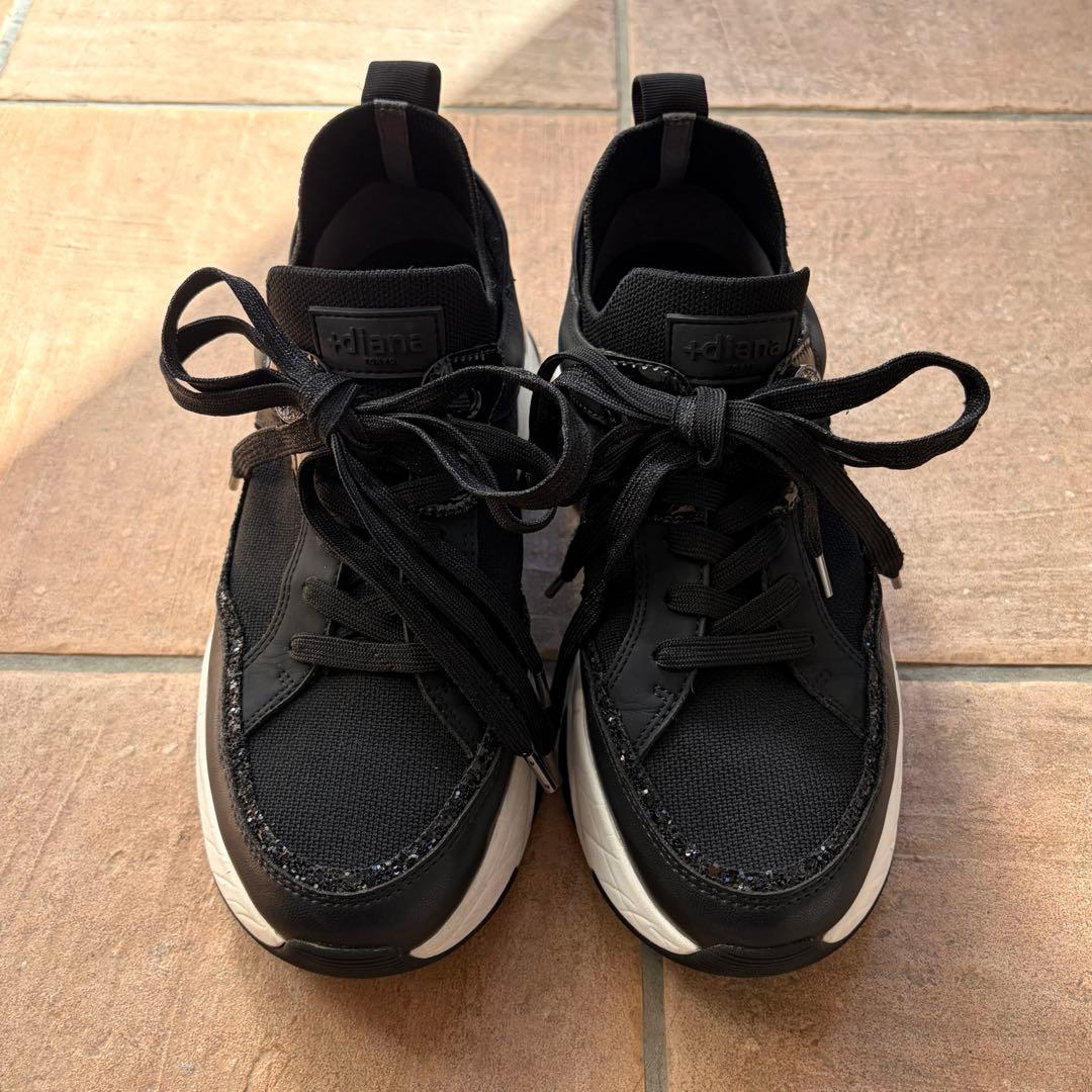 +diana リサイクルニットコンビスニーカー 撥水加工 24.5cm