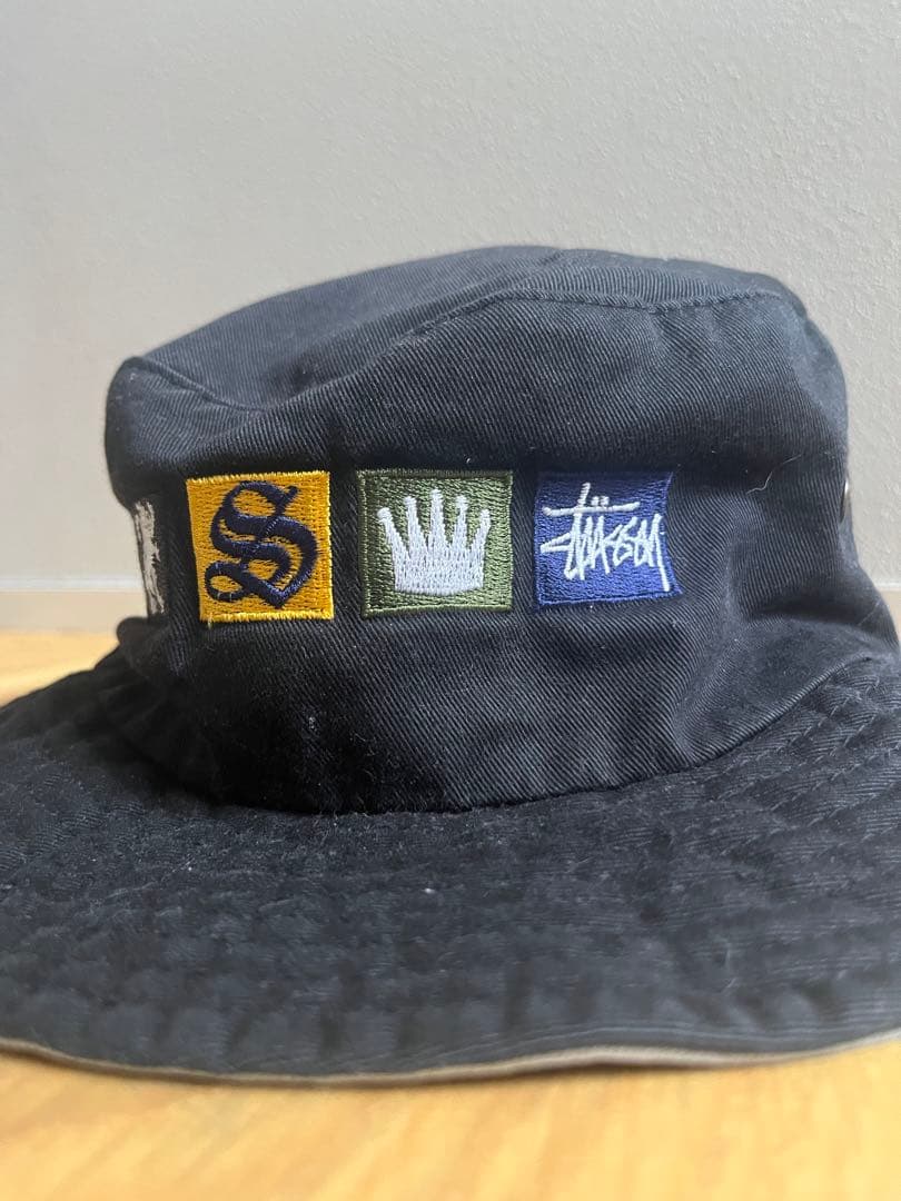 【 stussy 紺タグ オールドステューシー 歴代ロゴ バケットハット】