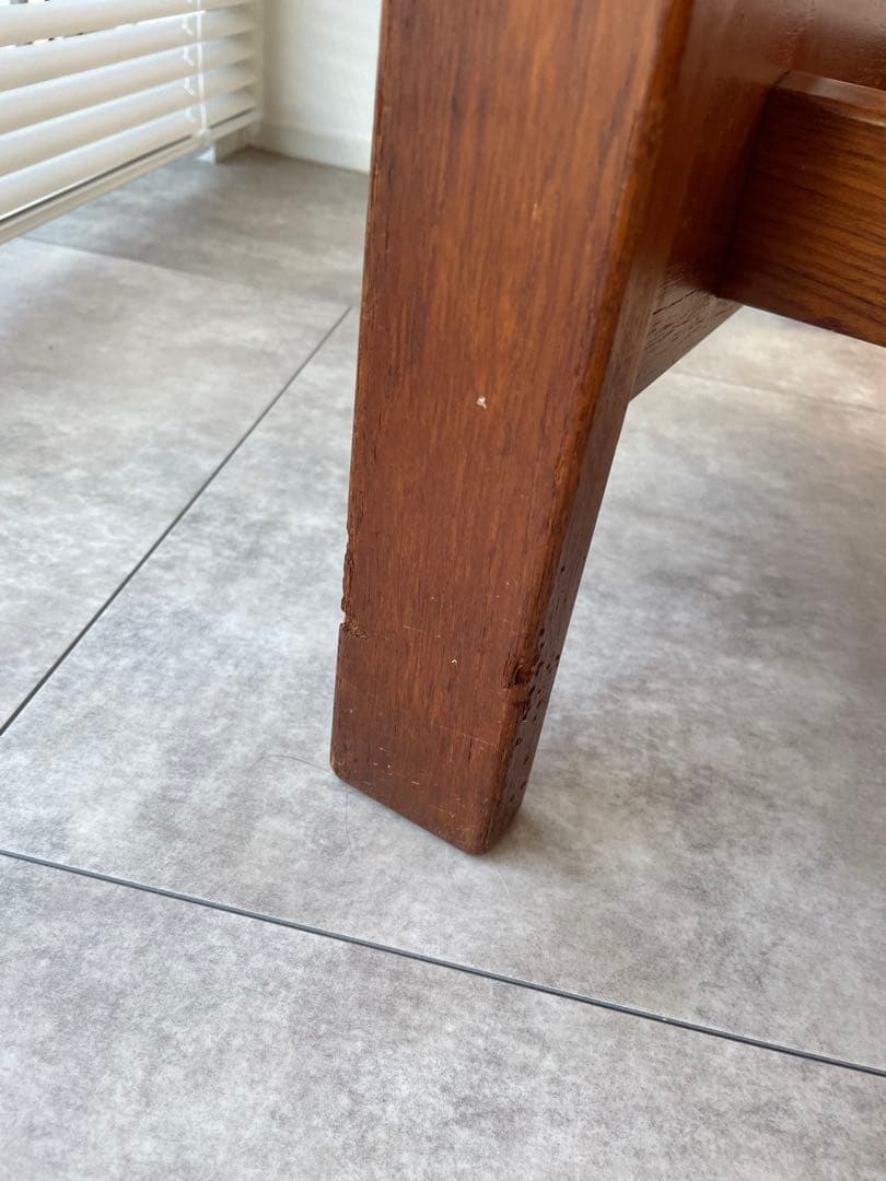 木製ガラストップセンターテーブル　ビンテージテーブル　チーク材　北欧家具