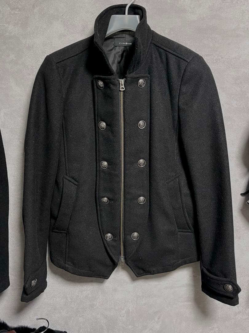 CIVARIZE ナポレオンジャケット ウール ダブルボタン 黒 46 Y2K