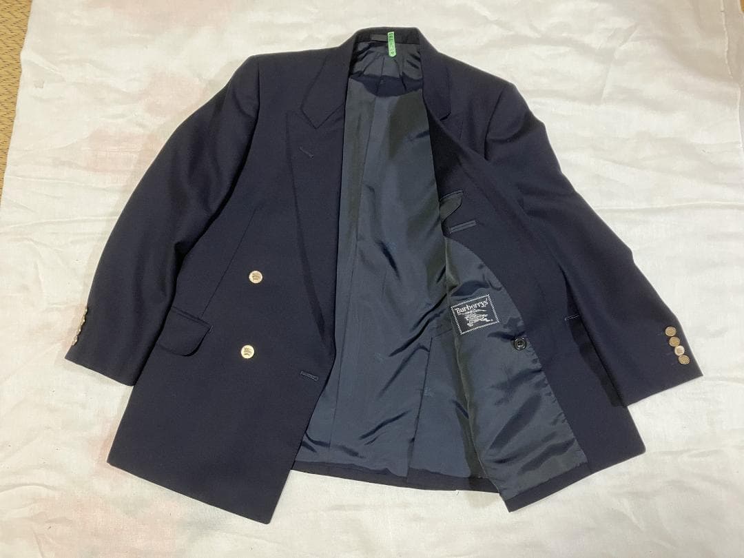 美品 バーバリーBurberrys ジャケットダブル　金ボタン ネイビー