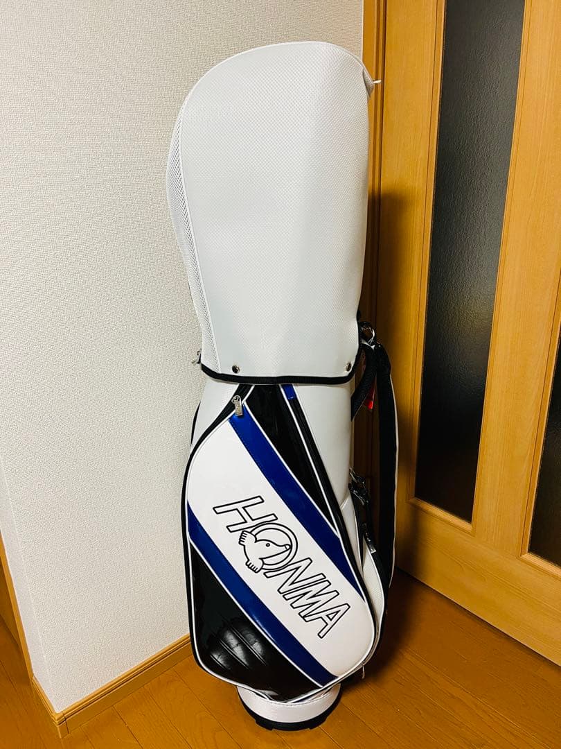 【新品未使用】HONMA(本間ゴルフ)キャディバッグ ホワイト ブルー 9インチ