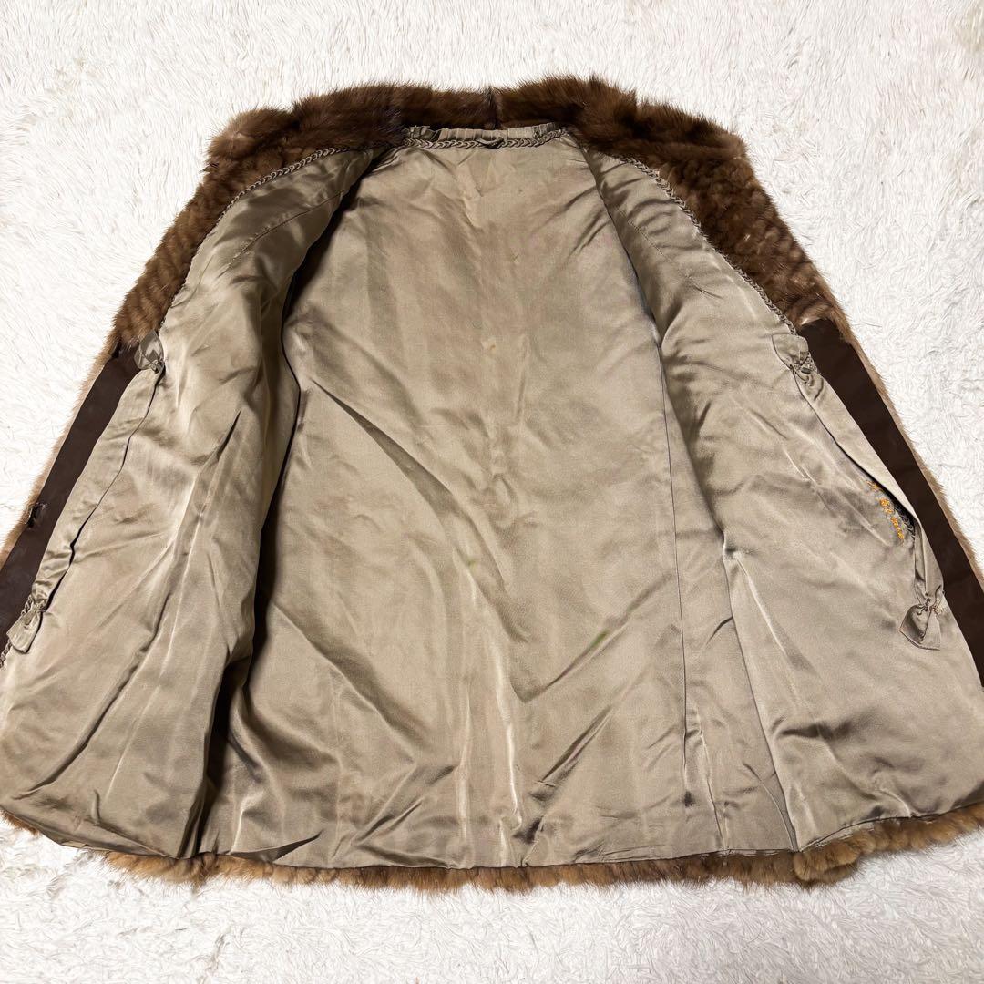 【美品】セーブルミンクファー 毛皮 コート 11号 ゴールドブラウン 高級感