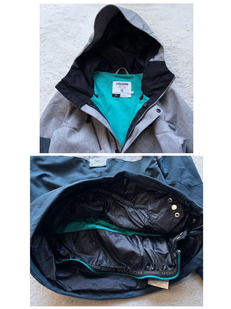 【美品】VOLCOM スノボ・スキーウェア セットアップ ハーフジップ 刺繍 M