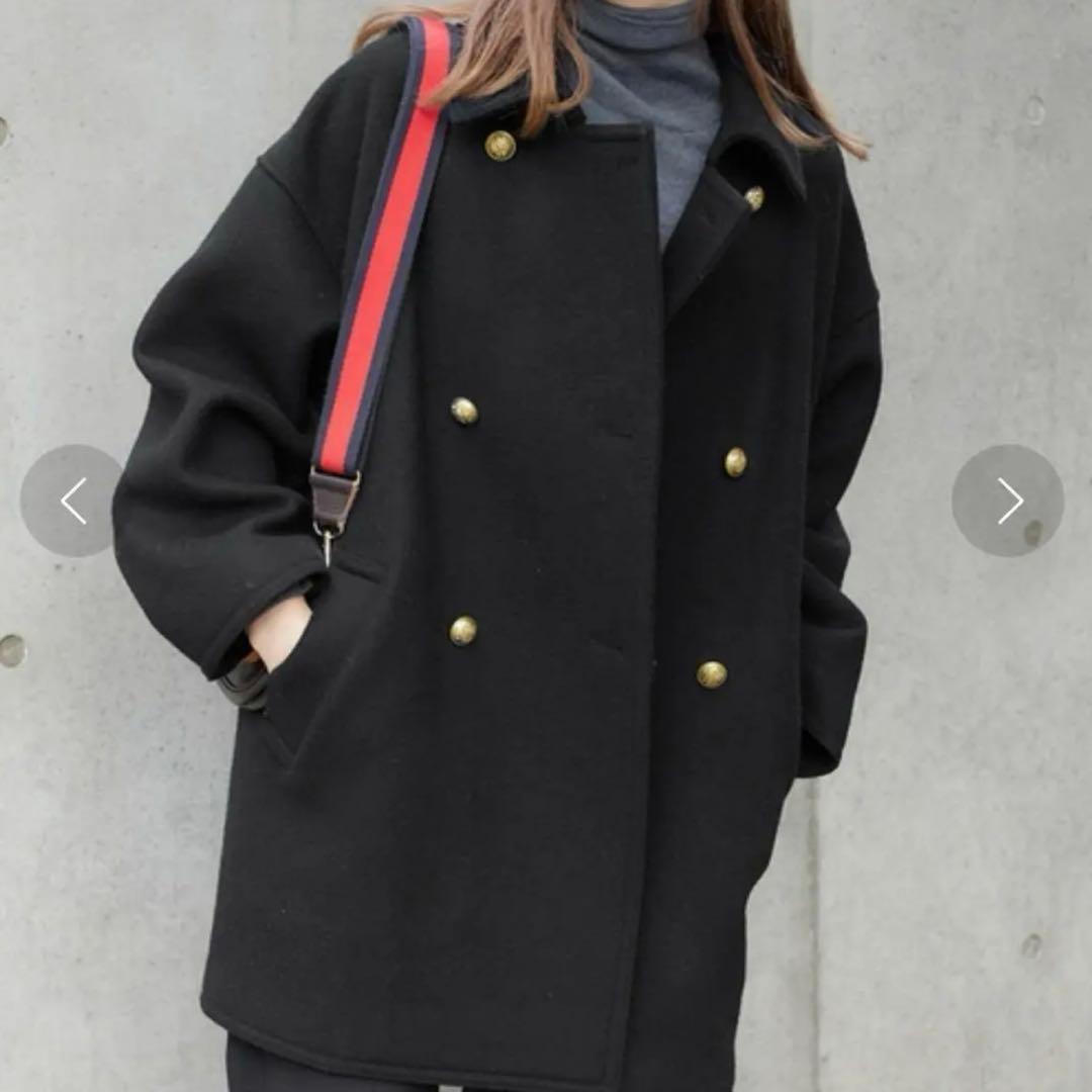 フレームワーク Super 100 ダブルクロス ピーコート ブラック