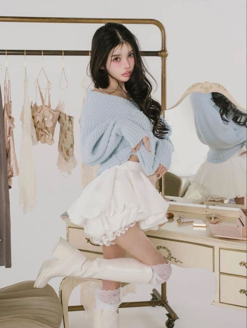 Darich ボリュームバルーンミニスカート FL ホワイト