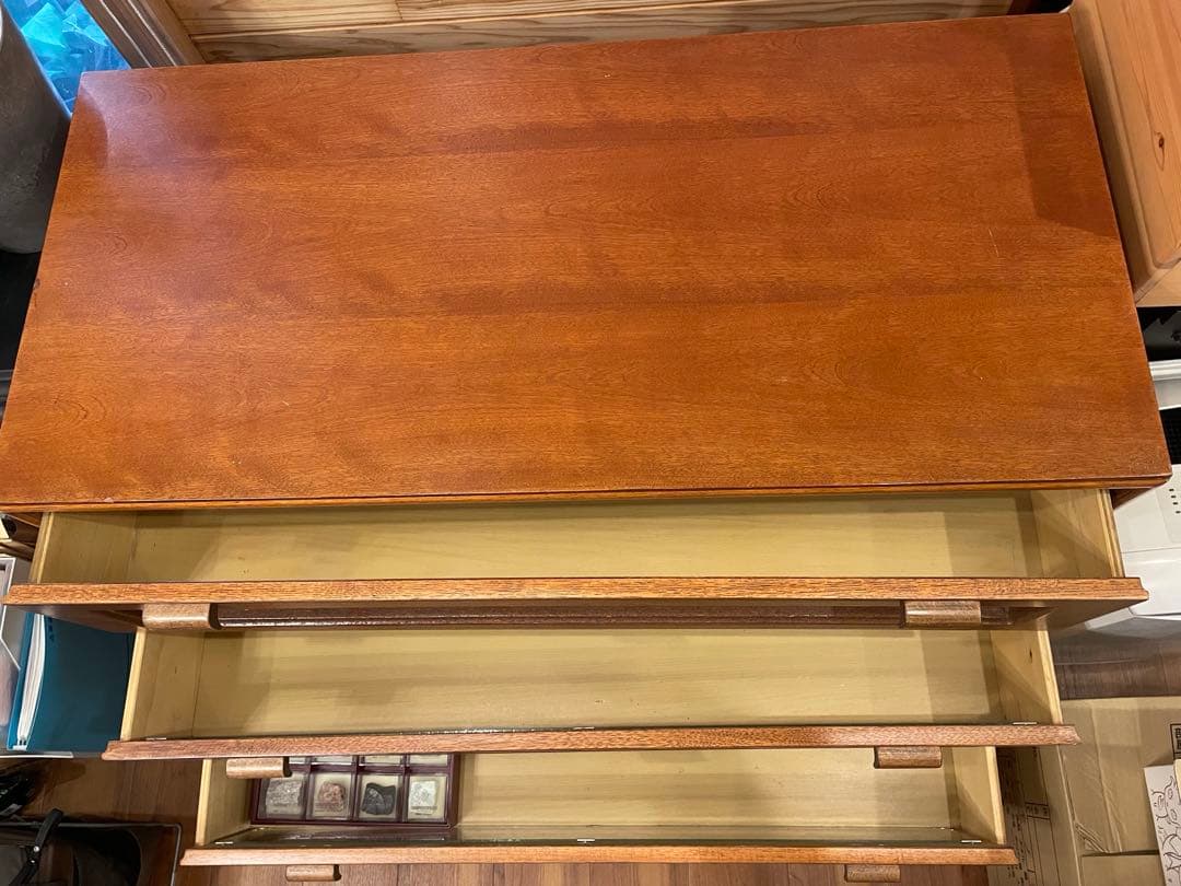 【希少】オールドアメリカンチーク材チェスト　コレクション収納にも最適♡