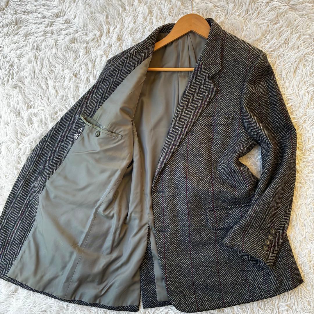 【美品】クリスチャンディオール　ムッシュ　ツイードジャケット　ヘリンボーン　L位