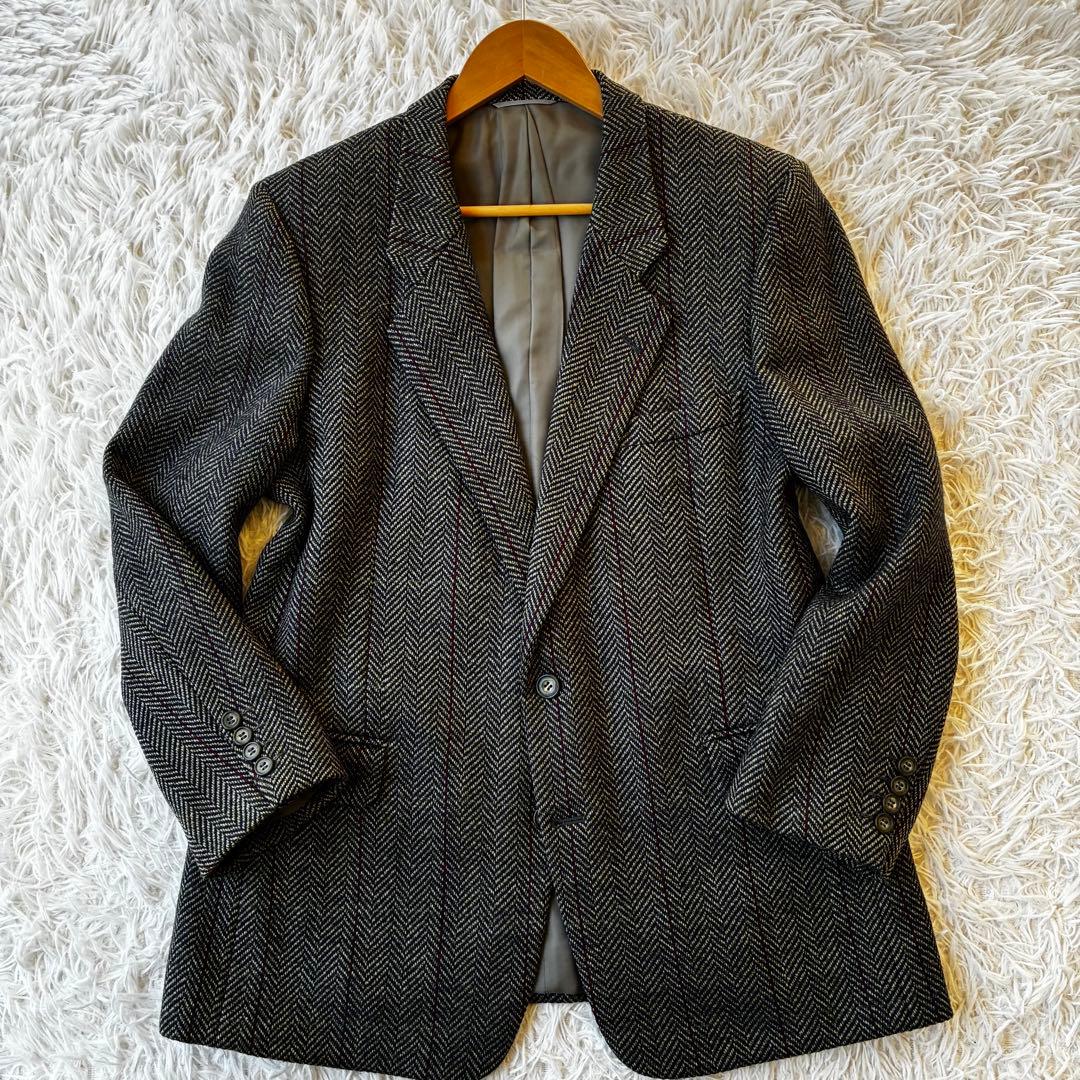 【美品】クリスチャンディオール　ムッシュ　ツイードジャケット　ヘリンボーン　L位