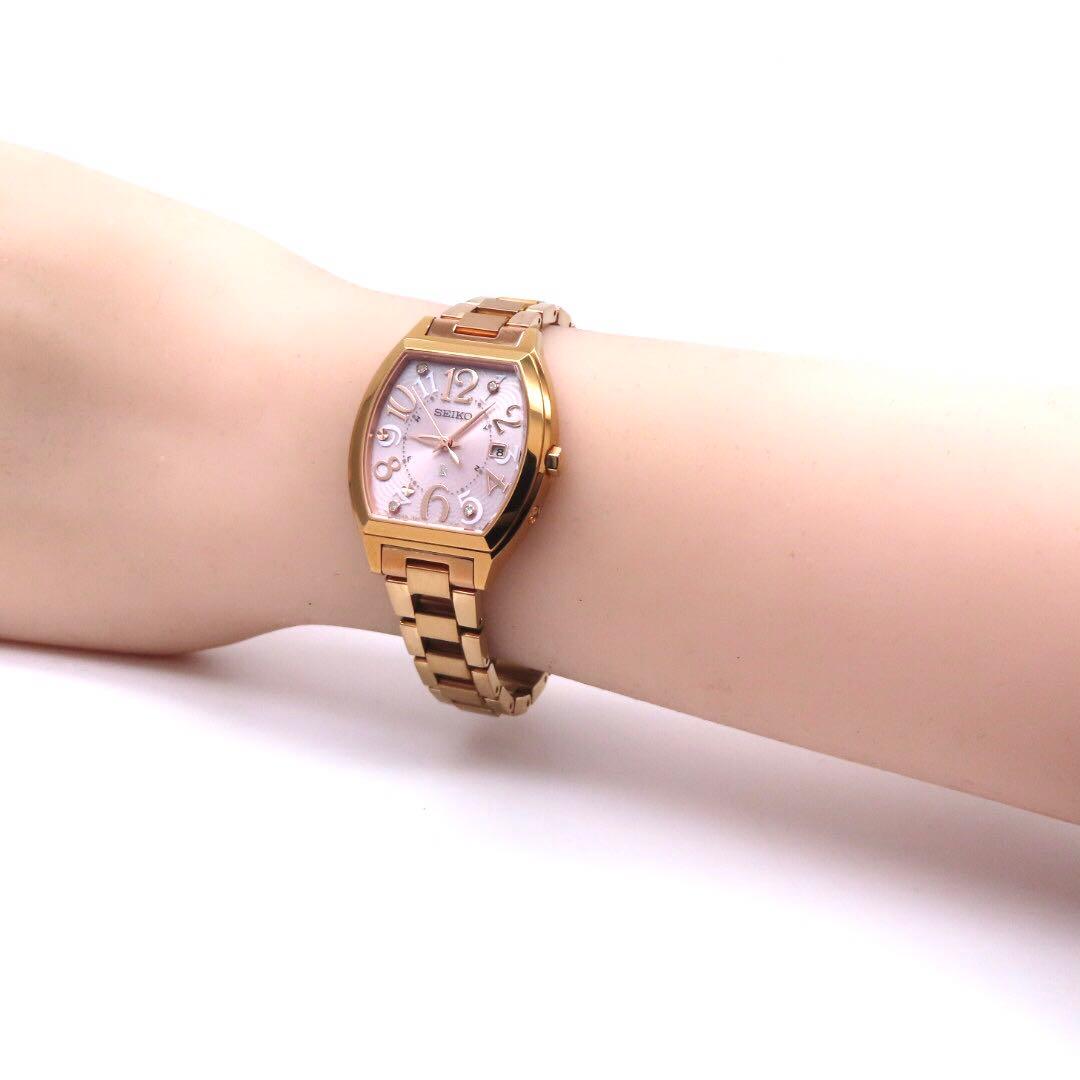 美品 SSVW050 ルキア 電波ソーラー セイコー 時計 ダイヤ ゴールド