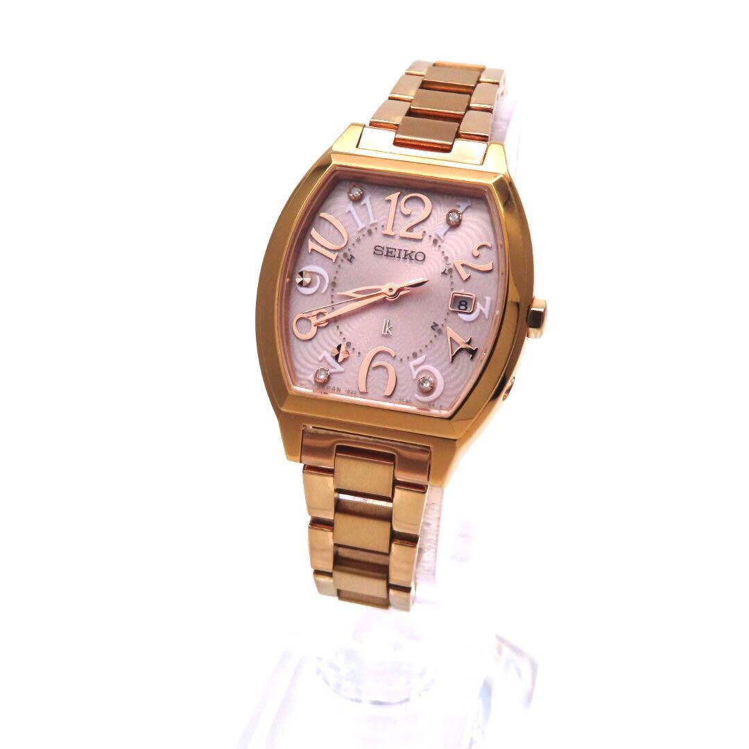 美品 SSVW050 ルキア 電波ソーラー セイコー 時計 ダイヤ ゴールド