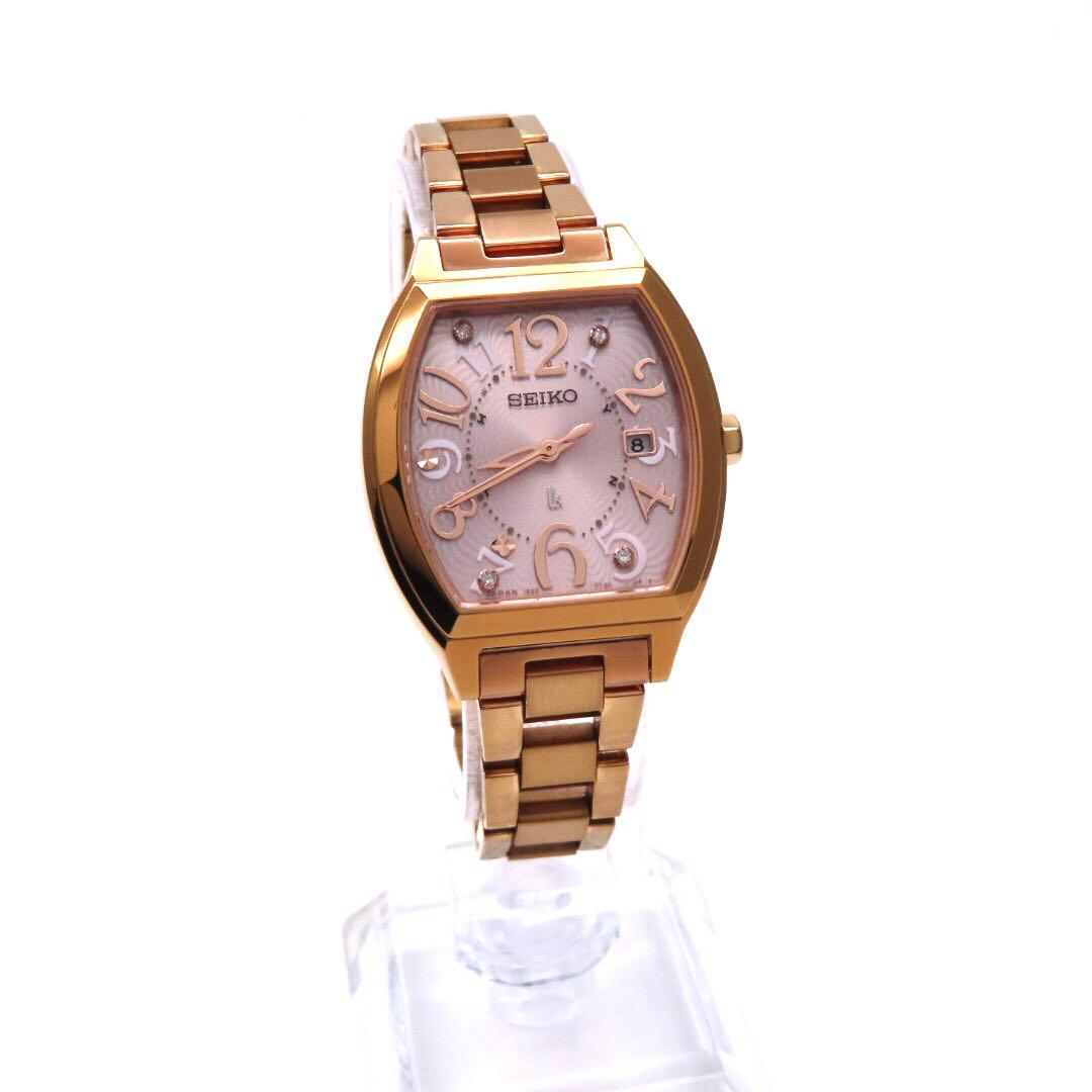 美品 SSVW050 ルキア 電波ソーラー セイコー 時計 ダイヤ ゴールド