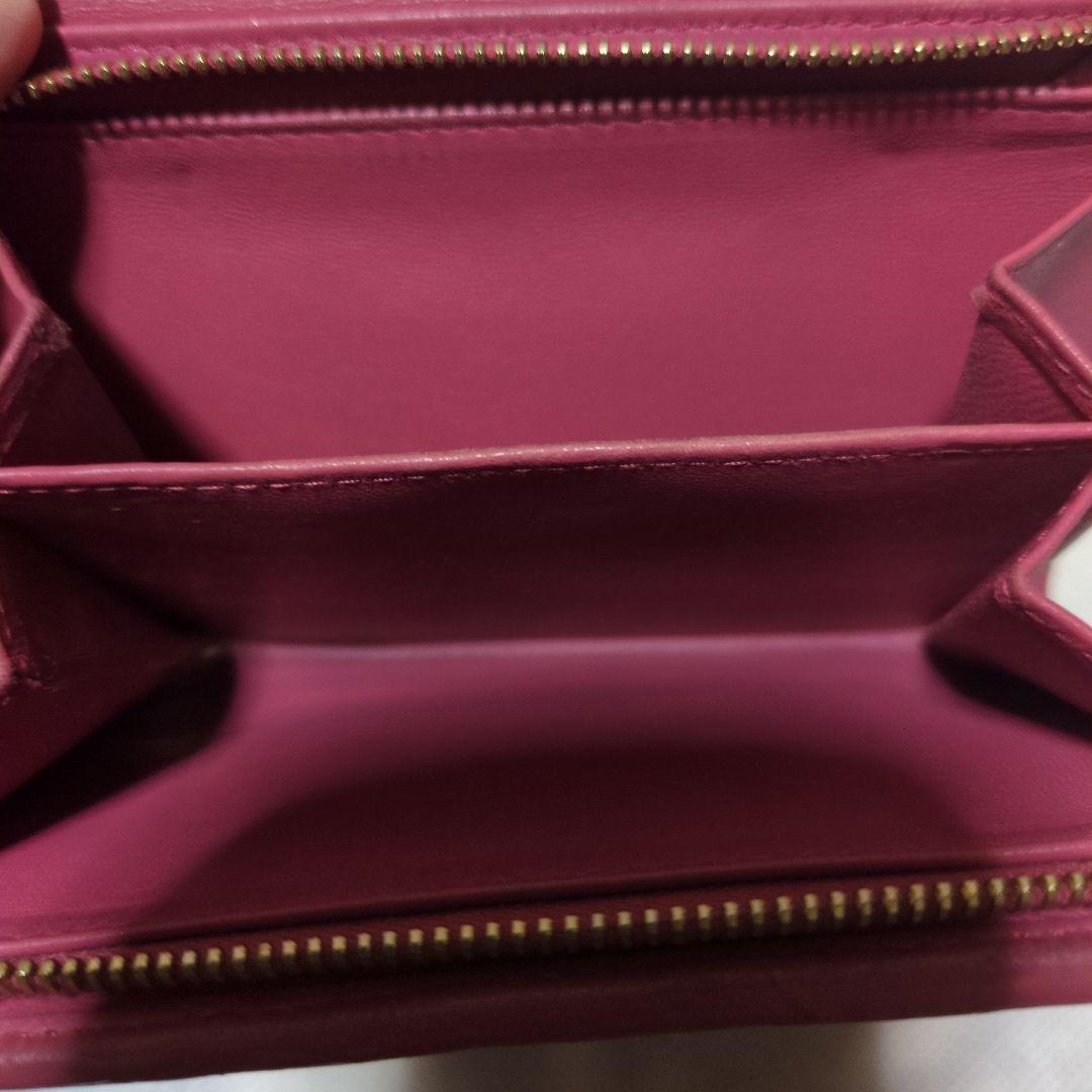 ♥りきりき♥miu miu　ピンク編み込みレザー三つ折り財布
