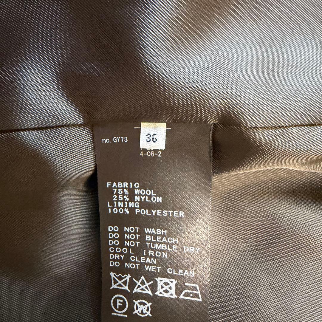 イエナ マンテコ ノーカラーショートコート 36 グレー