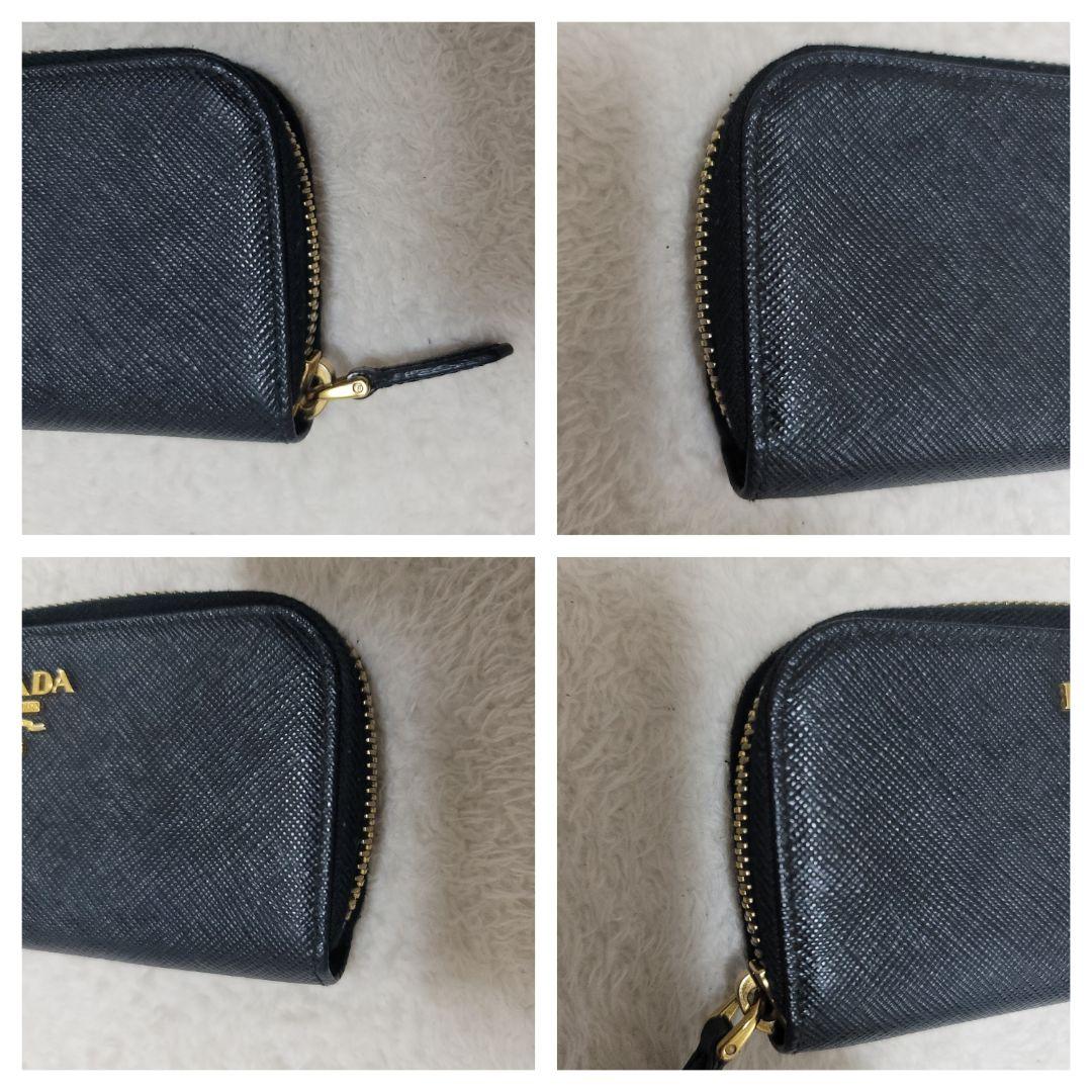 美品✨PRADA キーケース　6連　サフィアーノレザー　ファスナー　ブラック