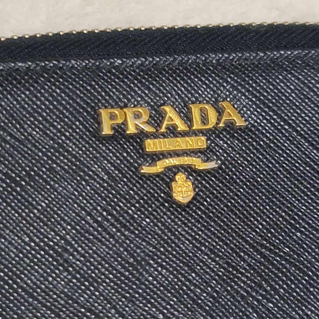美品✨PRADA キーケース　6連　サフィアーノレザー　ファスナー　ブラック