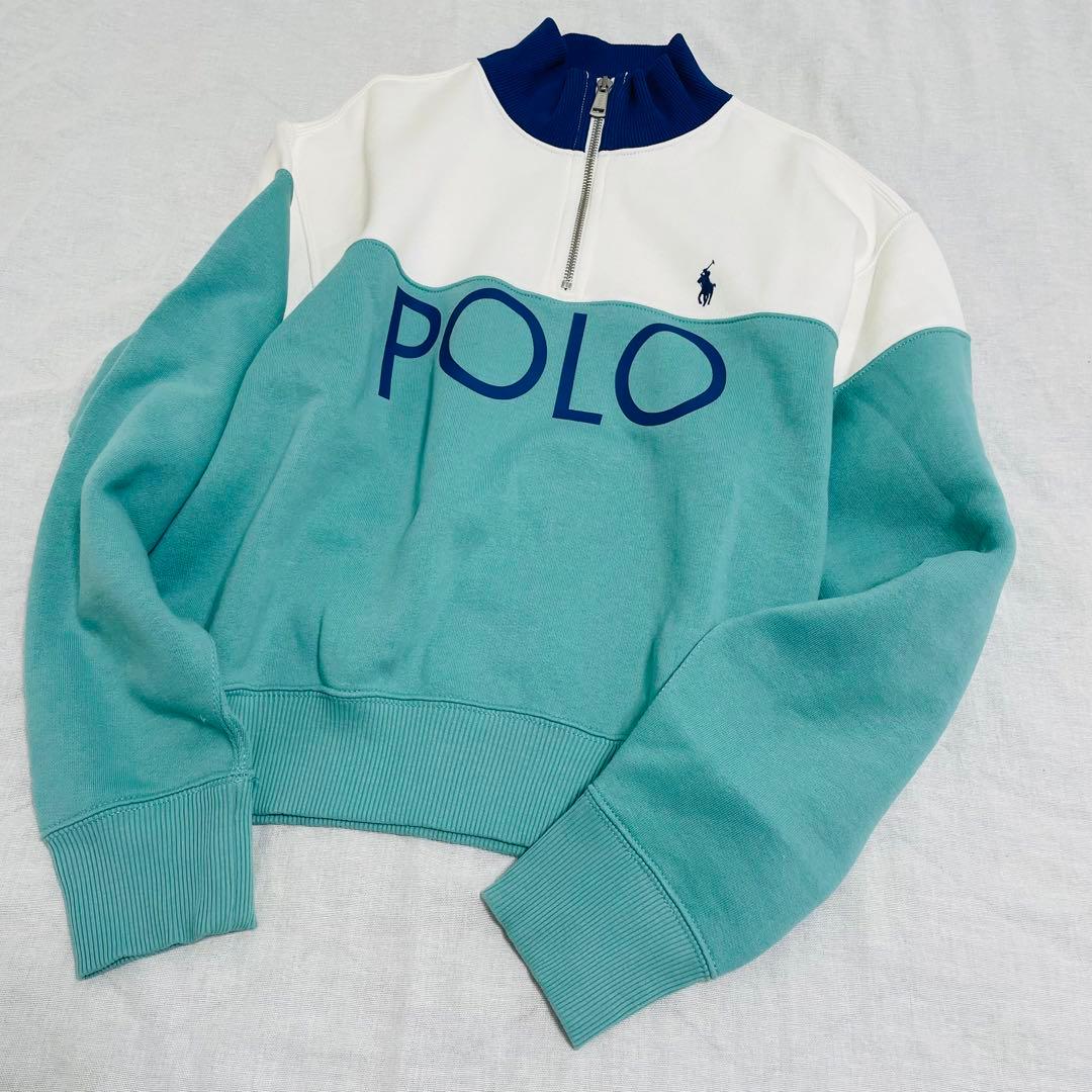 激レア‼️美品♡ラルフローレン♡Half Zip スウェット　裏起毛　ビッグロゴ