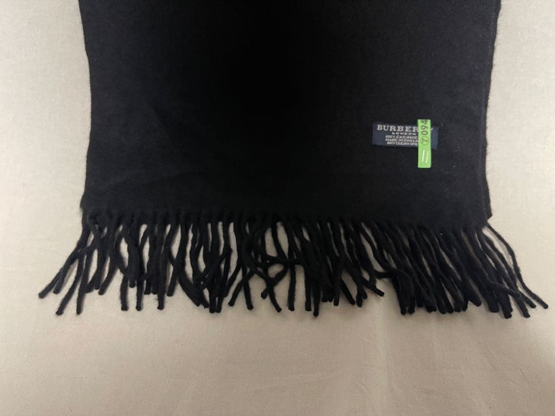 ★BURBERRY LONDON★カシミア100%★マフラー★英国製★ブラック★