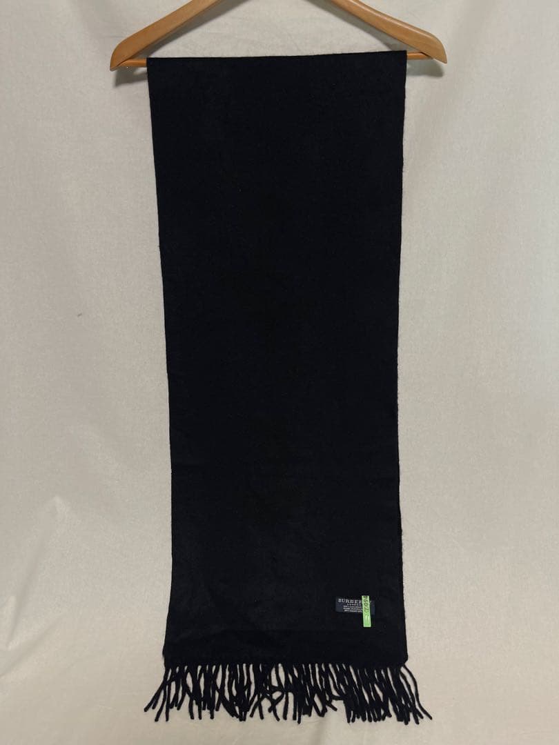 ★BURBERRY LONDON★カシミア100%★マフラー★英国製★ブラック★