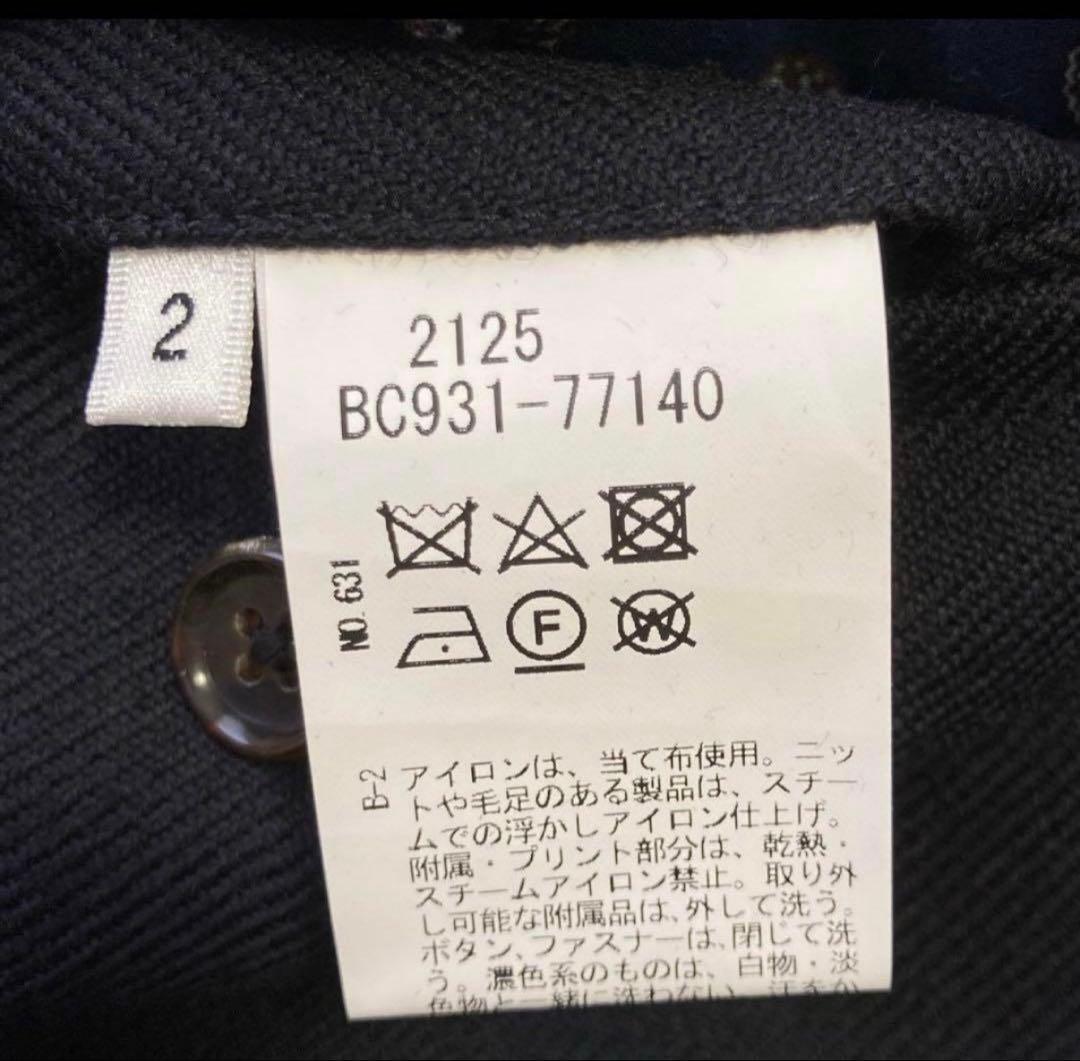 【タケオキクチ】 新品 ウールパンツネイビー M ドレスパンツ スラックス 紺