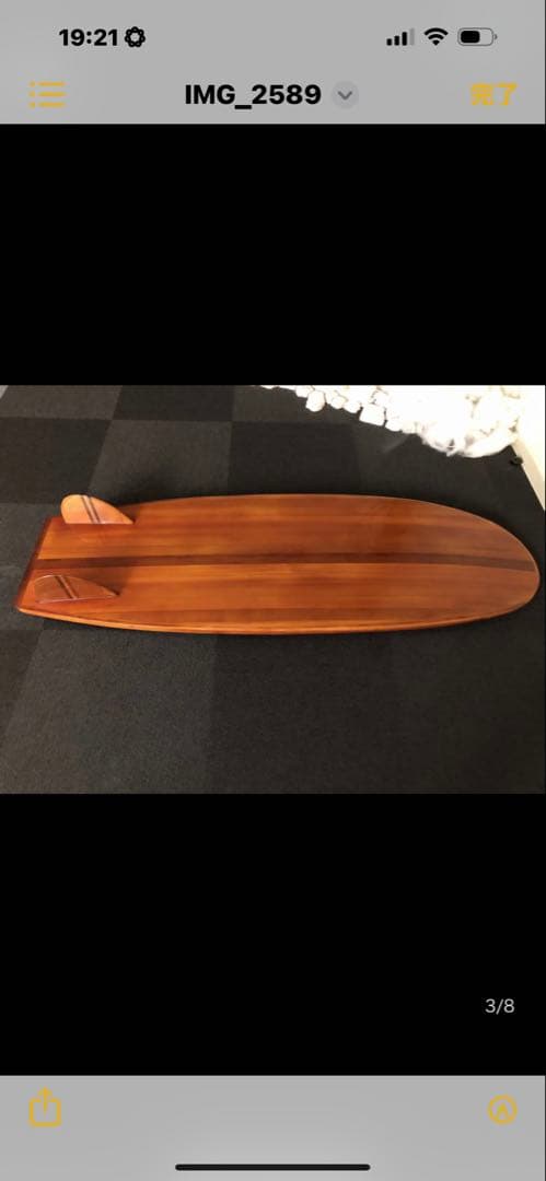 木製オーバル型サーフボード中空骨組み