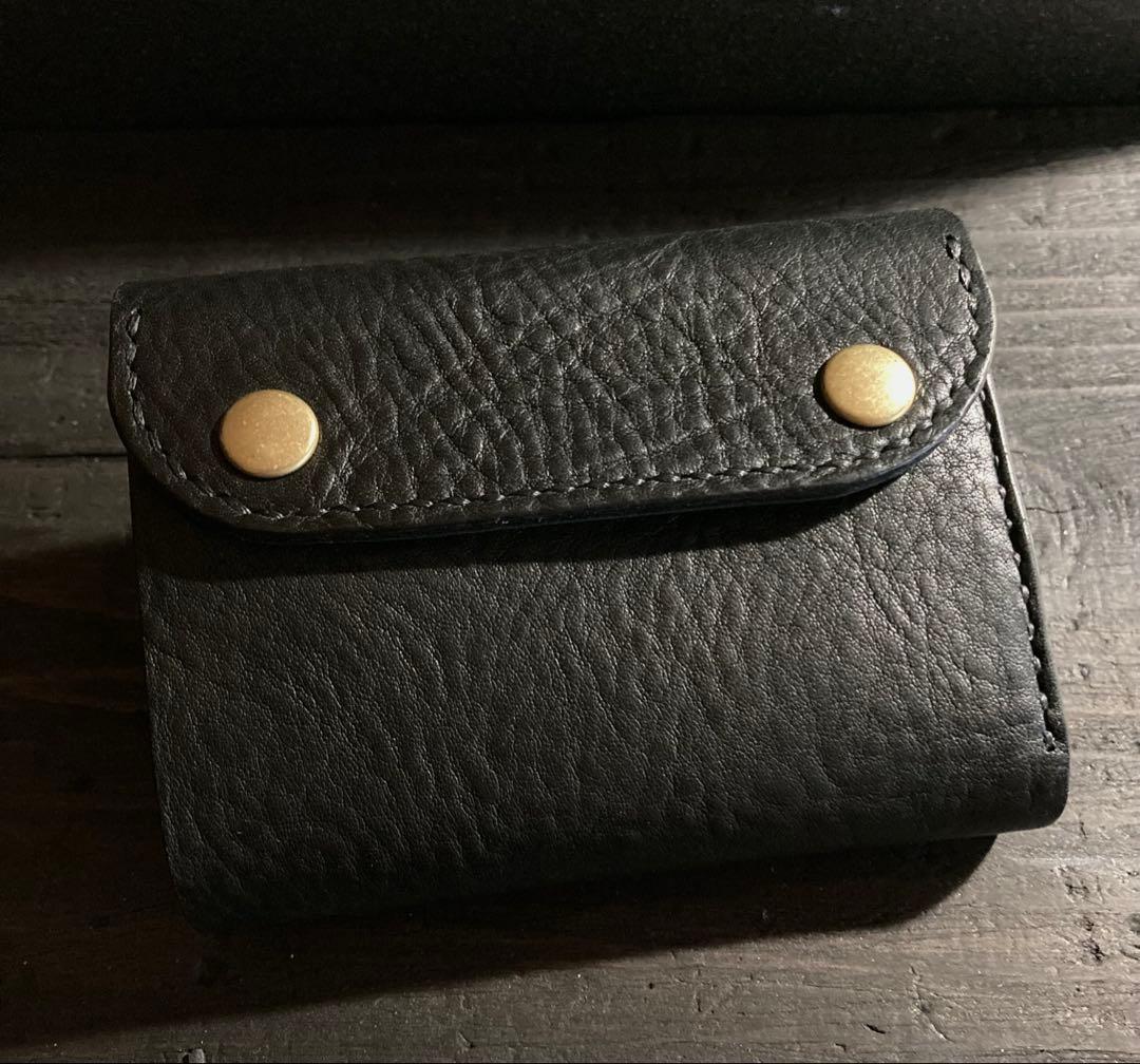 姫路レザー　天然シボ三つ折りウォレット