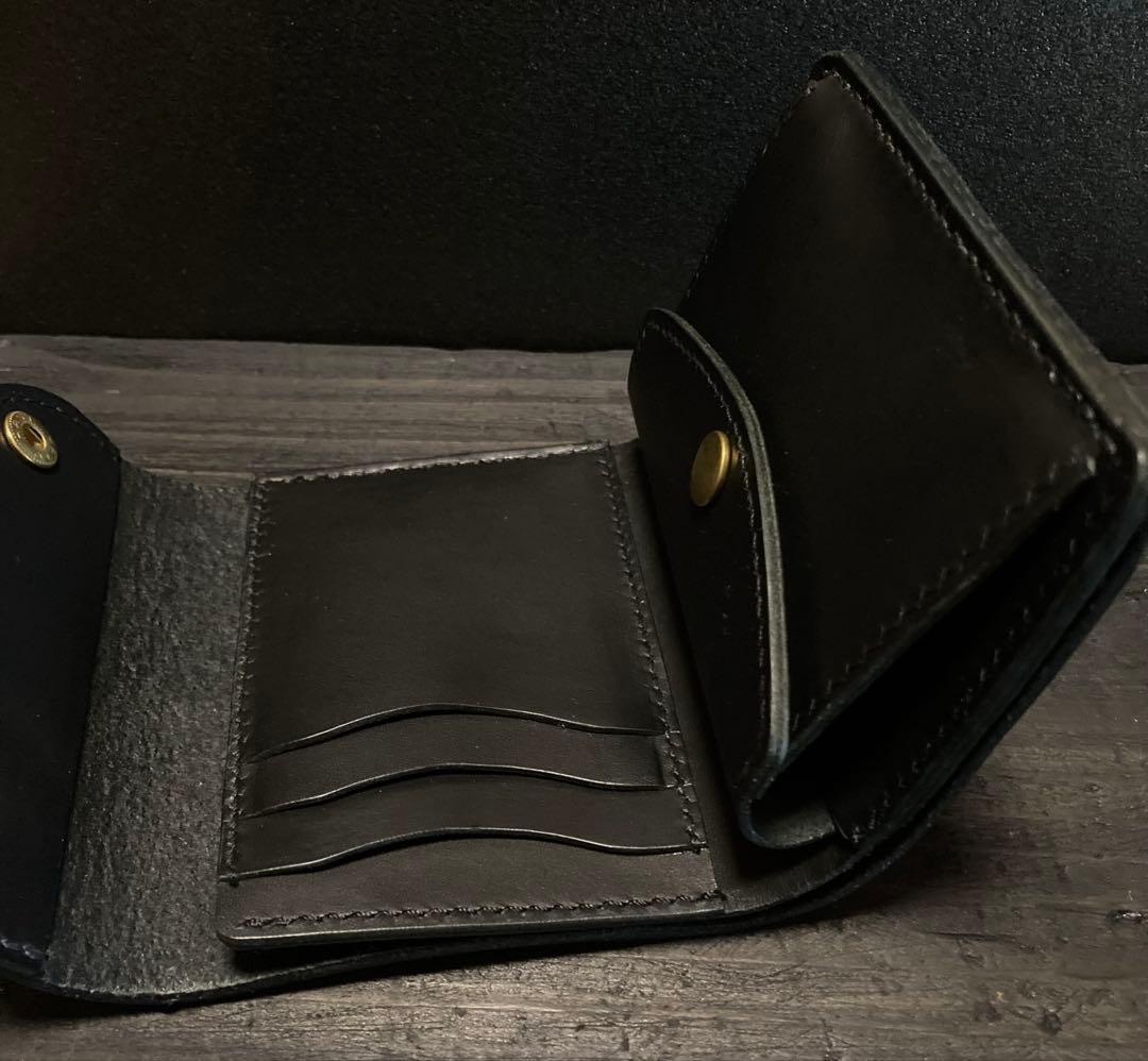 姫路レザー　天然シボ三つ折りウォレット