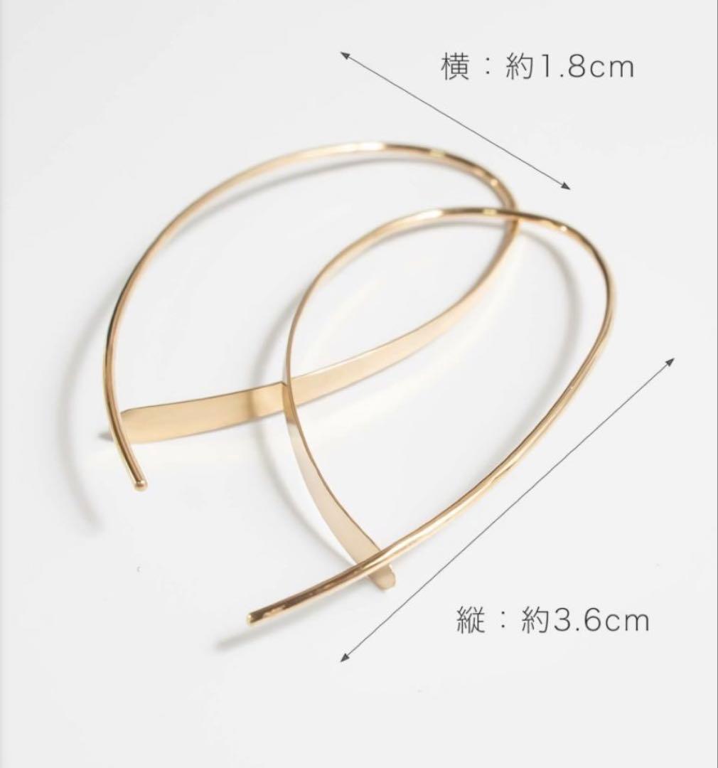 18K ハングフープピアス