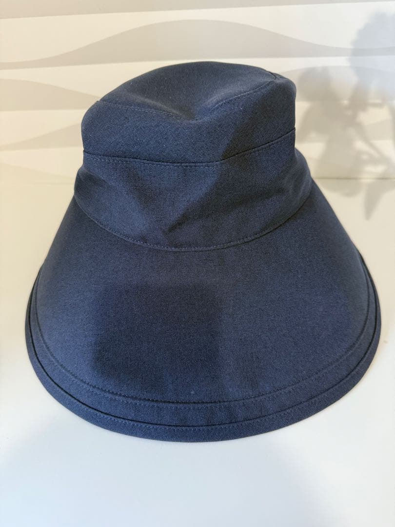 【試着のみ！】芦屋ロサブラン 100％ 完全遮光 リボンハット　ネイビーSサイズ