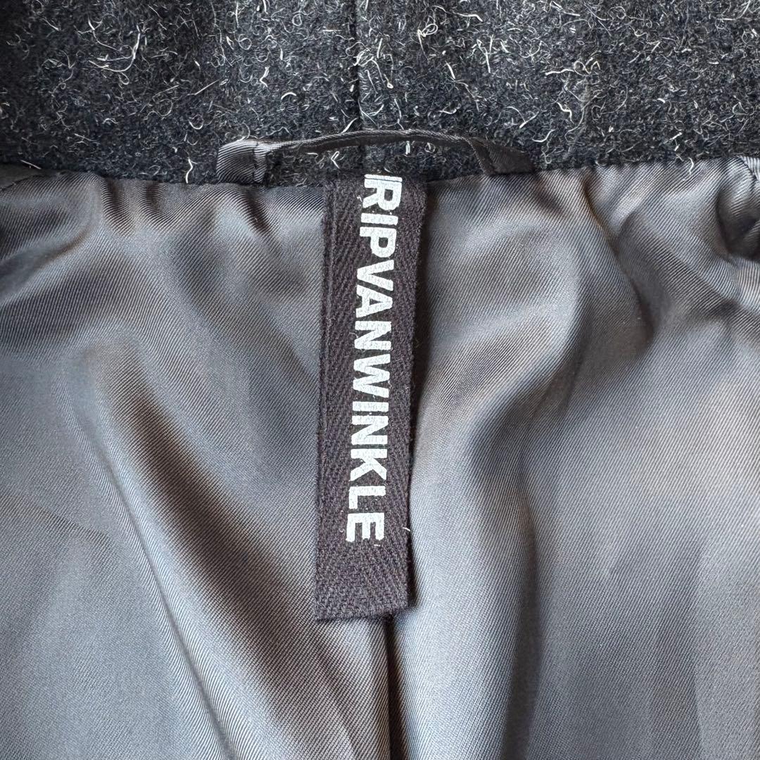 RIPVANWINKLE チェスターコート メルトンウール ブラック 5