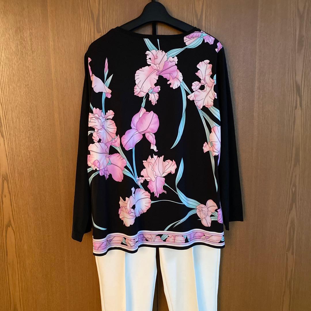 C.H.L レオナール風　長袖チュニック アイリス　黒　ピンク　新品　大きい