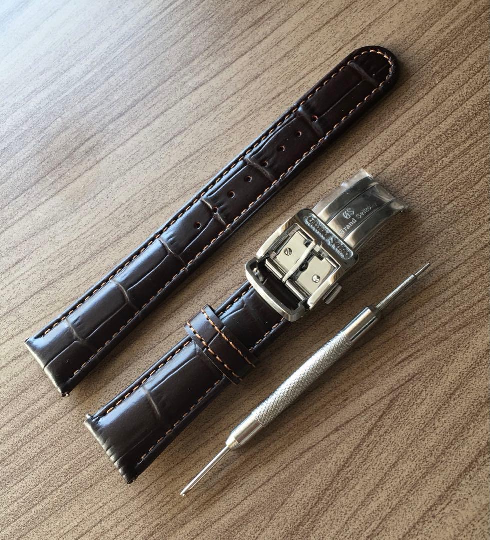 グランドセイコー　バタフライバックルレザーベルト付ラグ幅19mm尾錠幅16mm茶