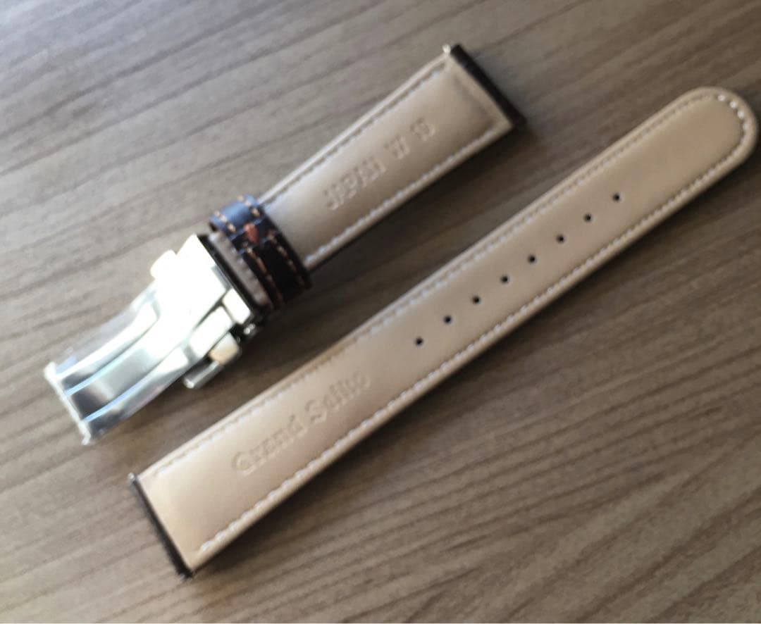 グランドセイコー　バタフライバックルレザーベルト付ラグ幅19mm尾錠幅16mm茶