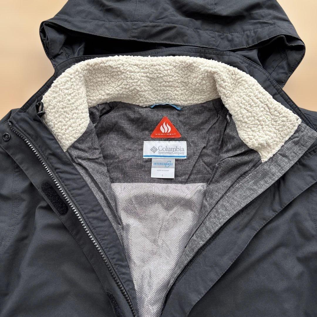 【美品】コロンビア 3WAY インターチェンジジャケット オムニヒート L 黒