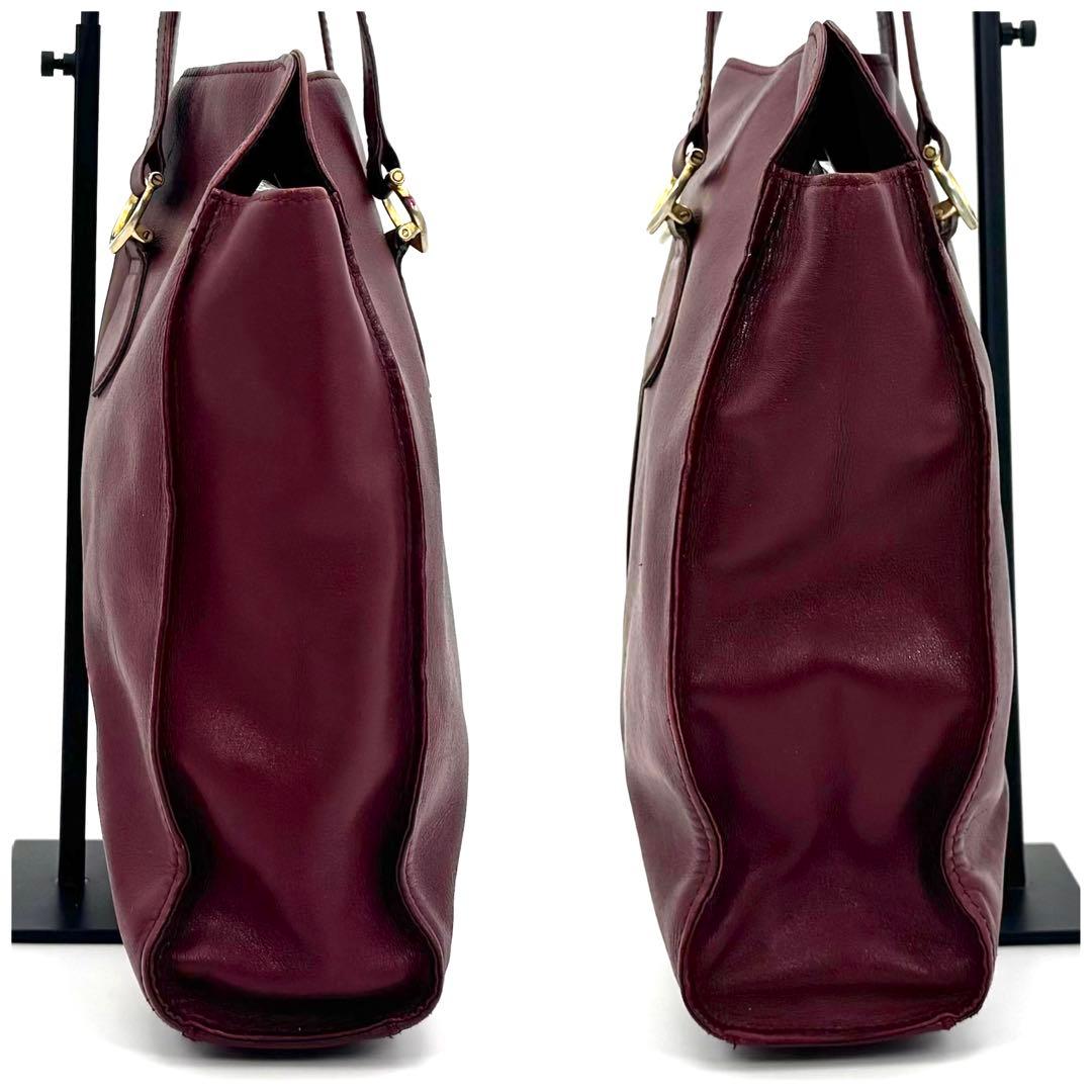 ✨良品✨カルティエ ハンド トートバッグ マストライン 肩掛け 大容量 ボルドー