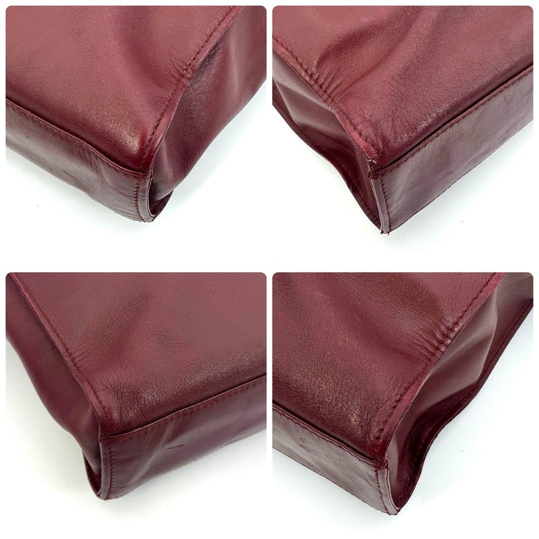 ✨良品✨カルティエ ハンド トートバッグ マストライン 肩掛け 大容量 ボルドー