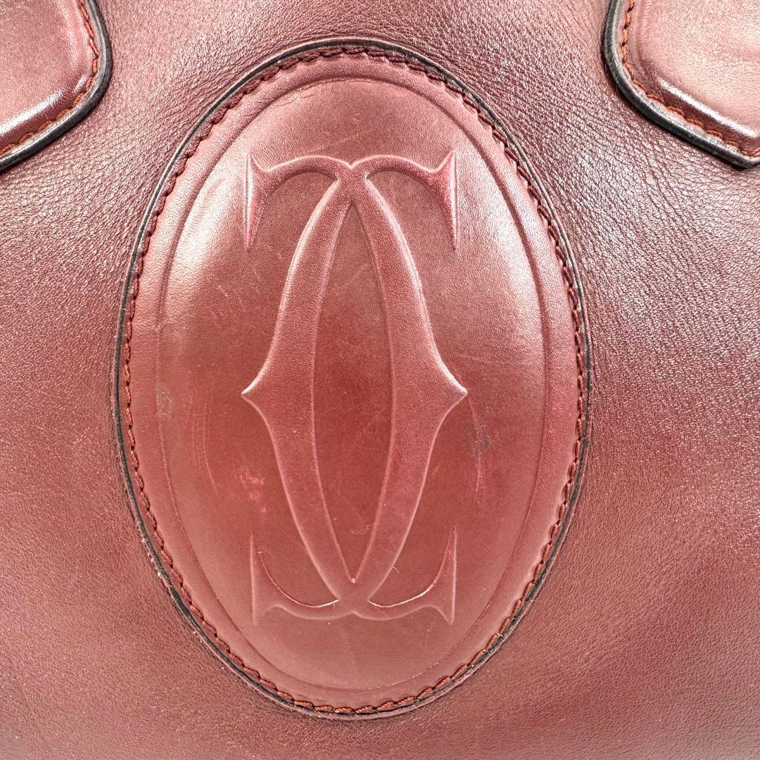 ✨良品✨カルティエ ハンド トートバッグ マストライン 肩掛け 大容量 ボルドー